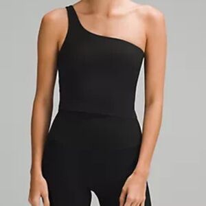 Lululemon Nulu Robbed Asymmetric Yoga Top, One Shoulder Black